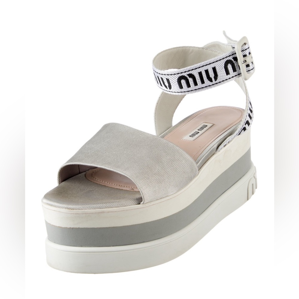 MIU MIU Flatform Wrap-around Sandals